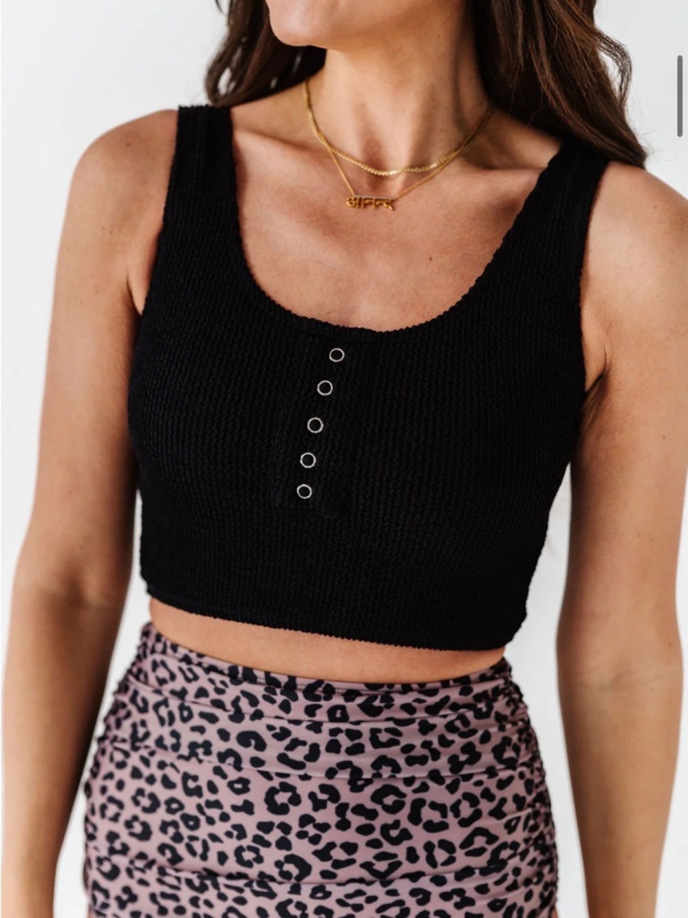 NWOT Black Ribbed Scoop Swim Bikini Top